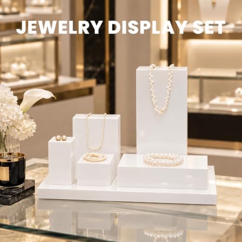 Oirlv Solid Wood Minimalism Style Jewelry Display Stand Showcase Jewelry Organizer Square Holder(SM05203) - color: SM05203