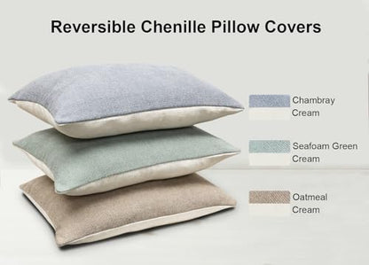 Oatmeal & Cream 14x20 Inch Pillow Covers Set of 2 - color: Oatmeal,cream, size: 20" x 14" (Pack of 2)