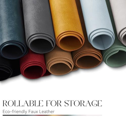 MOSAYT Vinyl Faux Leather Placemats, Set of 6, Navy Blue - color: Navy Blue