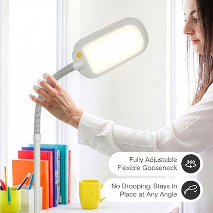 Brightech Litespan LED 2nd Edition Reading Floor Lamp with Cool, Soft & Warm White LED's - Built-in Dimmer - Adjustable Design Pivots in Any Direction - Energy Saving 12 Watts - Alpine White - color: Alpine White