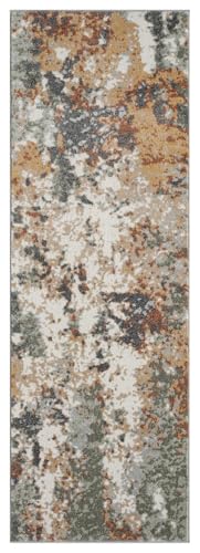 Keen Home Design Abstract Non-Shedding Runner Rug, Soft Thick Pile, 2x8 - color: Skies Green, size: 2'8" x 7'7" (Runner)