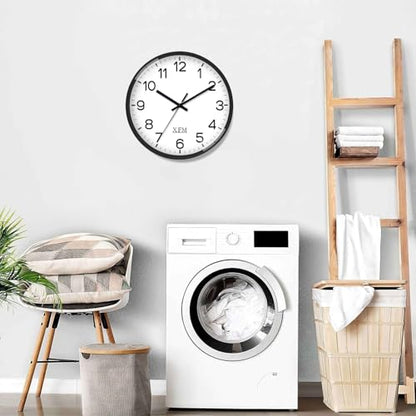 XFM 2 Pieces Modern Small Wall Clocks Battery Operated 8 Inch - color: Black, size: 8 Inch-2pcs