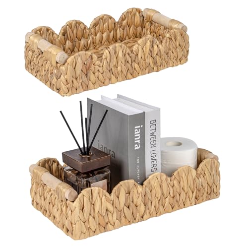 Kriitools Scalloped Toilet Paper Storage Basket, Farmhouse Home Decor - size: Medium