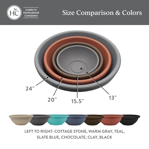 The HC Companies Garden Bowl Shallow Garden Bowl, 24 Inch, Black, 2-Pack - color: Black, size: 24", style: Pack of 2