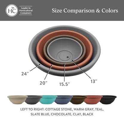 The HC Companies Garden Bowl Shallow Garden Bowl, 24 Inch, Black, 2-Pack - color: Black, size: 24", style: Pack of 2