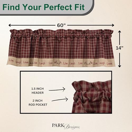 Park Designs Sturbridge Live Lined Valance, 60 x 14 - color: Live Lined