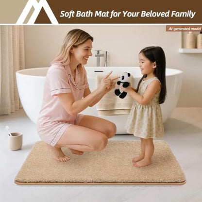 COSYHOMEER Extra Thick Bath Rugs for Bathroom Non Slip Bath Mat 24x48 Beige - color: Beige, size: 2' X 4' (Rectangular)