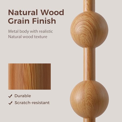 62" Farmhouse Floor Lamp with Remote, Dimmable Standing Lamp,Natural Wood - color: Natural Wood