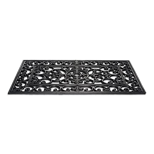 DII High Traffic All-Weather Rubber Doormat, 18x30, Scroll - color: Scroll, size: 1'6" x 2'6" (Rectangular)