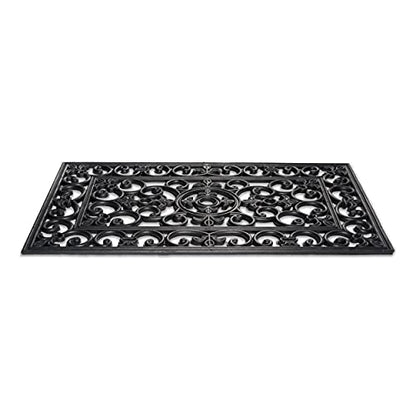 DII High Traffic All-Weather Rubber Doormat, 18x30, Scroll - color: Scroll, size: 1'6" x 2'6" (Rectangular)