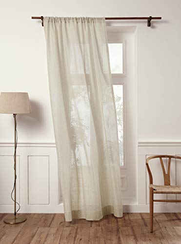 Solino Home 100% Pure Linen Soft Sheer Curtain Natural, 52 x 45 in, 1 Panel - color: Light Natural, size: 52"W x 45"L (1-Panel)