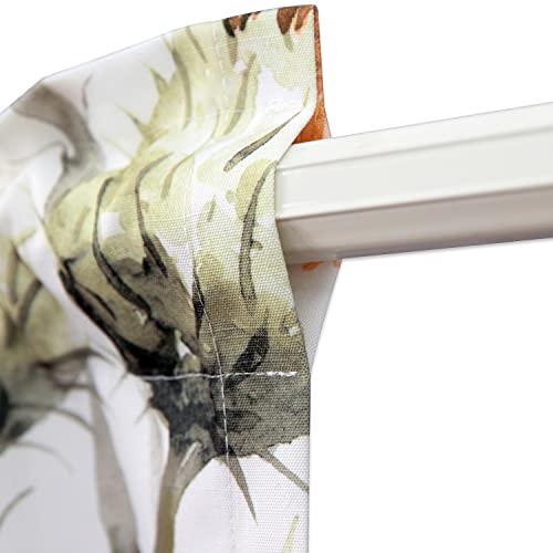 Leeva Kitchen Tie-up Curtains Valances, Linen Energy Efficient Elegance Flowers Printed Pattern Rod Pocket Small Drapes for Bedroom Living Room Cafe, 52 x 18, White, One Panel - color: T13, size: 52"W x 18"L (Tie Up)