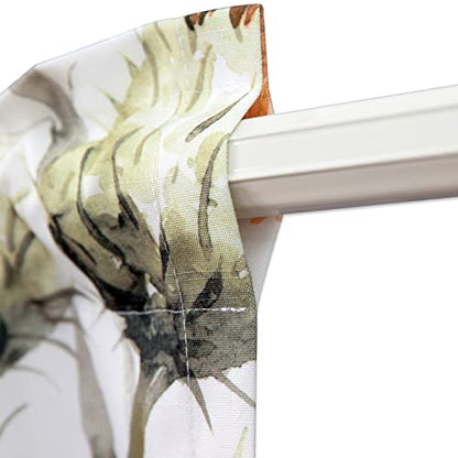 Leeva Kitchen Tie-up Curtains Valances, Linen Energy Efficient Elegance Flowers Printed Pattern Rod Pocket Small Drapes for Bedroom Living Room Cafe, 52 x 18, White, One Panel - color: T13, size: 52"W x 18"L (Tie Up)