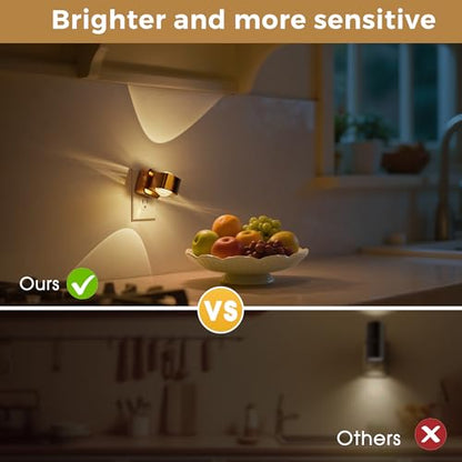 L LOHAS LED Night Light Projector, Night Lights Plug into Wall Light Sensor - color: Gold