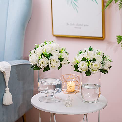 Flower Centerpieces for Wedding Tables: White, 2 Packs - color: Pure White