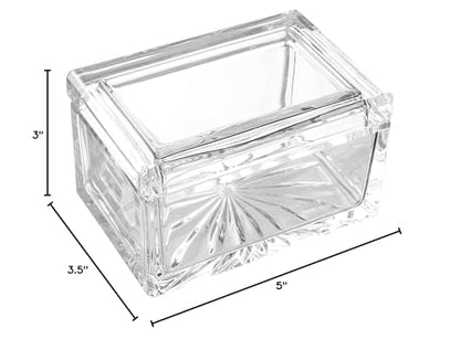 Barski Crystal Box- for Jewelry - Candy - Nuts - Trinkets - Glass Box- Classic Clear - 5" Long - Made in Europe