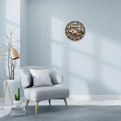 Rustic Wood Fish Wall Clock for Bedroom 14 Inch - color: Brown2, size: 14 Inch