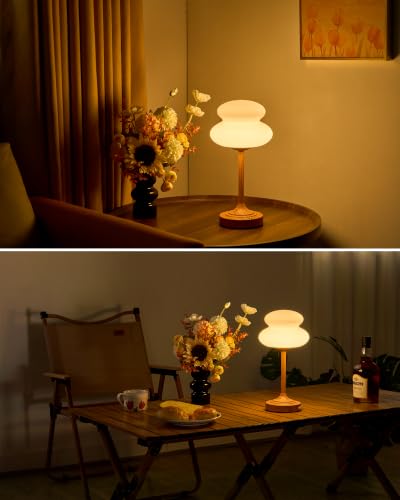 UMEXUS 13" Modern Small Cordless Table Lamp, Rechargeable Battery Operated