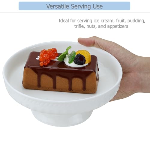 EIKS Ceramic Footed Bowl Display Stand Plate, (Dia. 8-inch) - size: Dia. 8-inch