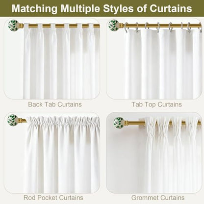 Ceramic Gold Curtain Rods 2 Pack for Windows 16 to 120 Inches - color: Ceramic Gold, size: 16"-120"|2 Pack