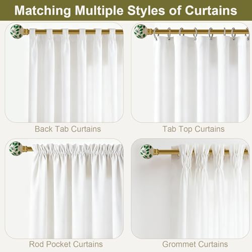 Ceramic Gold Curtain Rods 2 Pack for Windows 16 to 88 Inches - color: Ceramic Gold, size: 16"-88"|2 Pack