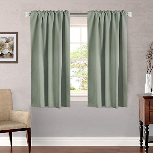 H.VERSAILTEX Blackout Curtains Thermal Insulated Window Treatment Panels Room Darkening Blackout Drapes for Living Room Back Tab/Rod Pocket Bedroom Draperies, 52 x 54 Inch, Light Sage, 2 Panels - color: Light Sage, size: 52"W x 54"L (Pack of 2)