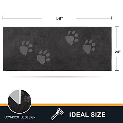 PURRUGS Hallway Runner Rug, 24" x 59", Charcoal - color: Charcoal, size: 24" X 59"