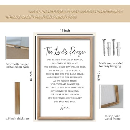 comurdyo Christian Wall Art The Lords Prayer Sign 16"×11" Wood - color: Christian (Wood), size: 16"L x 11"W