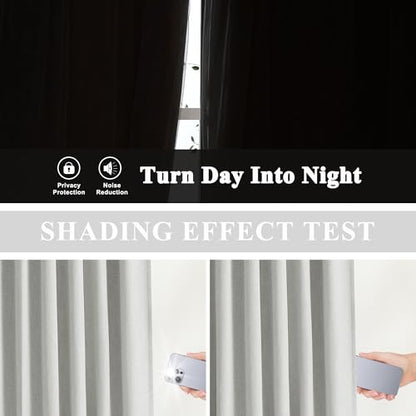Vision Home Light Gray Pinch Pleated Full Blackout Curtains Linen Blended Room Darkening Curtain Panels 72 inch for Living Room Bedroom Thermal Insulated Pinch Pleat Drapes with Hooks 40" Wx72 Lx2 - color: Light Gray, size: 40"W x 72"L (Pack of 2)