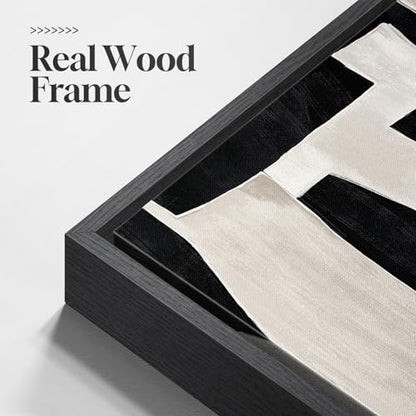 Extra Large Framed Black White Abstract Wall Art for Living Room, 40x60 In - color: Black and White A, size: 60"L x 40"W