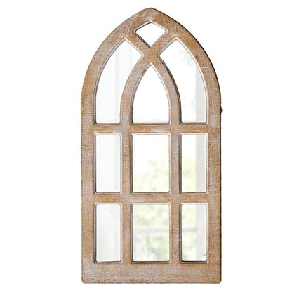 Small Rustic Arched Window Mirrors for Wall Decor 8 X 16 Inch