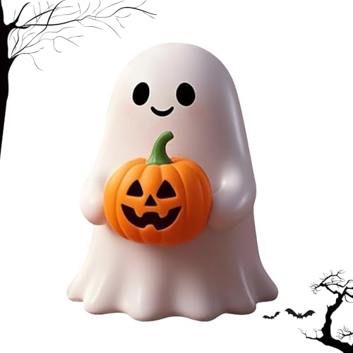 White Decorative Halloween Ghost Figurine (Yellow Pumpkin Ghost) - color: Yellow Pumpkin Ghost