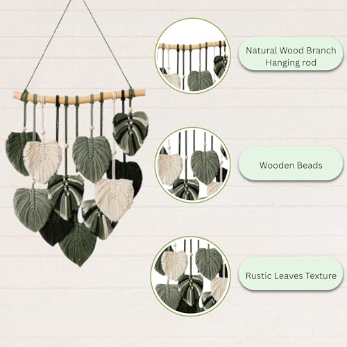 Boho Wall Decor - Large Macrame Wall Hanging - color: Sage Green, Olive Green, Dark Green, White