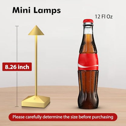 3 Pack Small Gold Rechargeable Cordless Table Lamps Dimmable - color: Glod-A