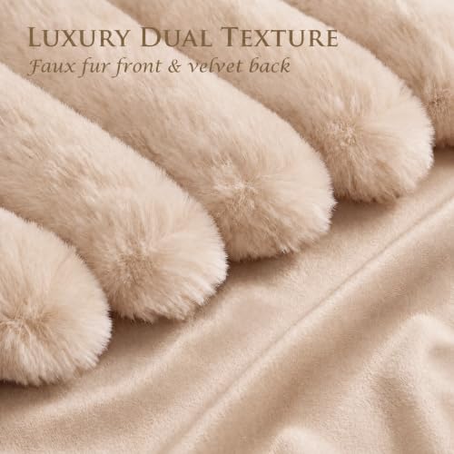 Set of 2 Decorative Throw Pillow Covers 20x20, Fall Faux Fur Apricot - color: Apricot, size: 20" x 20" (Pack of 2)