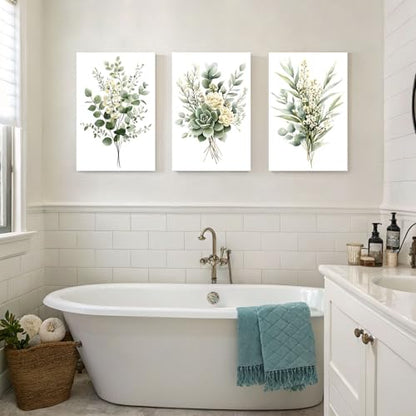 Zessonic Sage Green Botanical Modern Watercolor Wall Art, 16"x24"x3 Framed - color: Sage Green, size: 16" x 24"x3