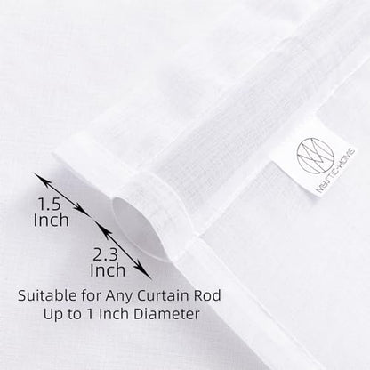 White Sheer Tulle Curtains - 4 Panel Sets, 63 Inch Long, Rod Pocket, for Bedroom & Living Room, 52 W x 63 L - color: White, size: 52"W x 63"L (Pack of 4)