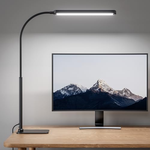 SUPERDANNY Eye-Caring LED Desk Lamp Work Lamp Office Lamp with Base - color: Black, size: Base Stand