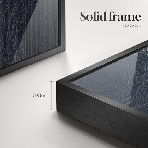 Large Black Silver Abstract Wall Art for Living Room, 3 Piece 24x36 In - color: Silver Galaxy Lines, size: 24" W x 36" H x 3 pieces