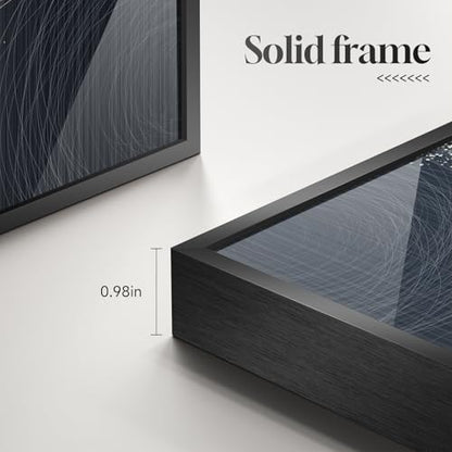 Large Black Silver Abstract Wall Art for Living Room, 3 Piece 24x36 In - color: Silver Galaxy Lines, size: 24" W x 36" H x 3 pieces