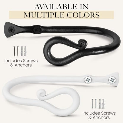 RTZEN Metal Curtain Tiebacks, Drapery Holders for Wall, 2 Pcs - size: Medium, style: Loophole