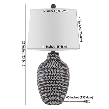 SAFAVIEH Lighting Collection Resler Modern Brown Dot 25-inch Bedroom Living Room Home Office Desk Nightstand Table Lamp (LED Bulb Included)