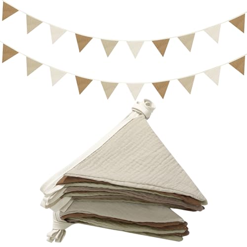 Oudain 2 Pcs Pennant Banner Flags Nursery Garland Triangle, Simple Color - color: Simple Color