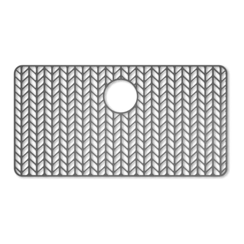 AWOKE Silicone Sink Protectors for Kitchen Sink, 30" x 16" Rear Drain Hole - size: 30 x 16 Rear Drain