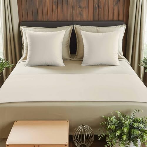 Bed Runner for Queen Size Bed, Cream Decorative Beds Runners and 2 Matching Pillow Covers Set, Modern Pure Beige Beds Scarf Throw for Foot of Bedding Set for Hotel/Bedroom - color: Cream, size: 83 x 20 Inch
