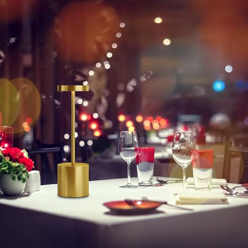 TBBGA LED Cordless Table Lamps, 5000mAh Rechargeable Table Light - color: Gold1