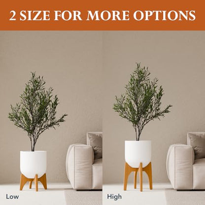 KUTE NEST 13" H x 14.8" W Acacia Solid Wood Plant Stand - Golden Teak - color: Golden Teak, size: High - Small - 13"H x 14.8"W