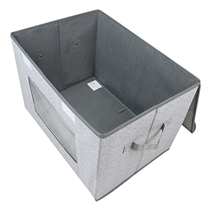 Univivi Fabric Closet Storage Bins with Lids for Shelves 4 Pack, Gray - color: Gray