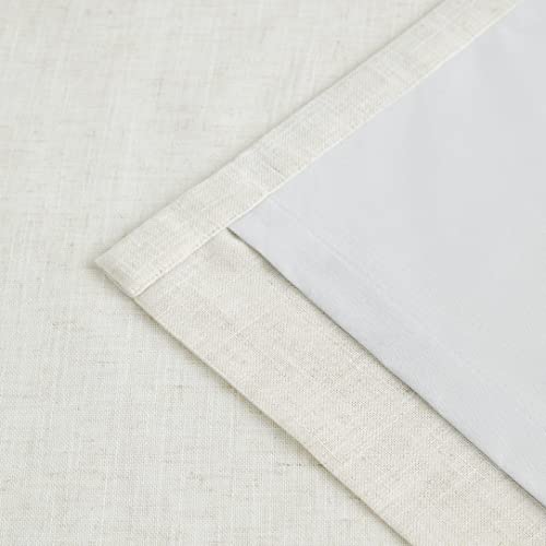 Vision Home Natural Pinch Pleated Full Blackout Curtains Linen Blended Room Darkening Window Curtains 63 inch for Living Room Bedroom Thermal Insulated Pinch Pleat Drapes with Hooks 2 Panel 40"Wx63"L - color: Natural, size: 40"W x 63"L (Pack of 2)