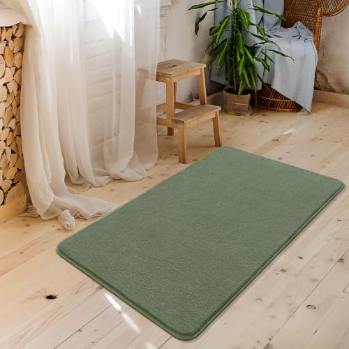 Amearea Modern Washable Runner Rugs, 2x4 Sage Green Bedroom Runner Rug - color: Sage Green, size: 2' x 4' (Runner)